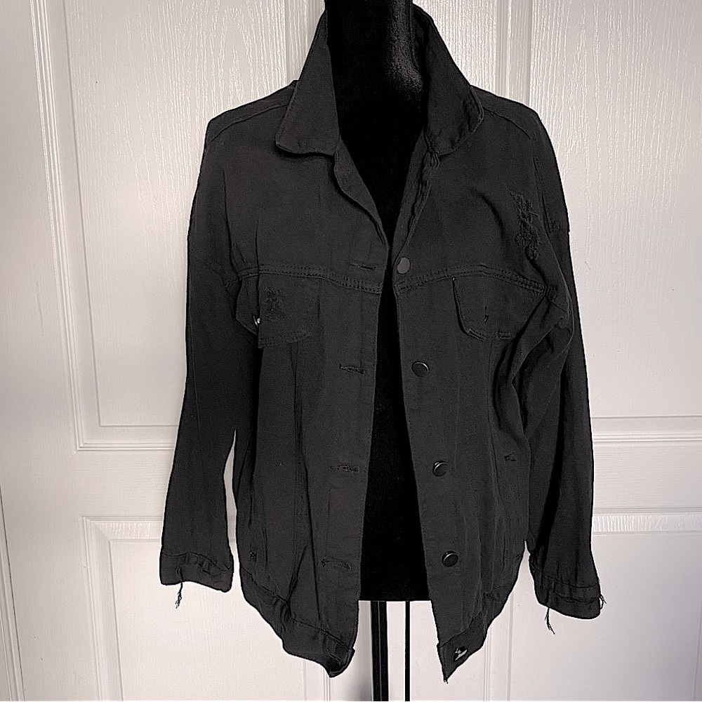 SHEIN Black Denim Jean Jacket